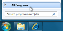 Find All Programs from the WIndows Start menu