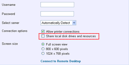 Sharing local disk drives and resources