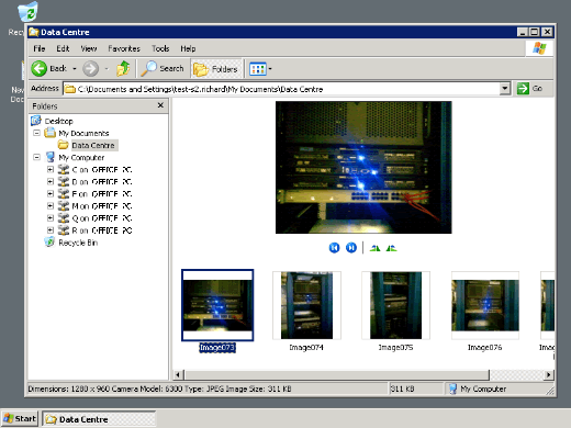 Viewing items in Windows Explorer on the Diamond Desktop